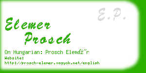 elemer prosch business card